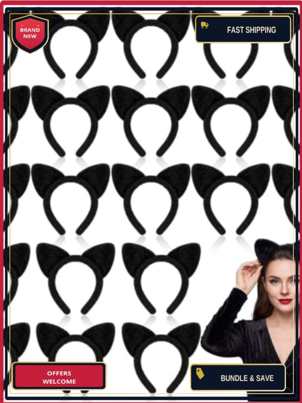 Cat Ears Headband Fleece Costume Headband Cosplay Party